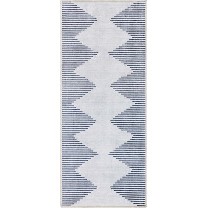 Bree Moroccan Diamond Stripes Ivory Grey Area Flat-Weave Rug