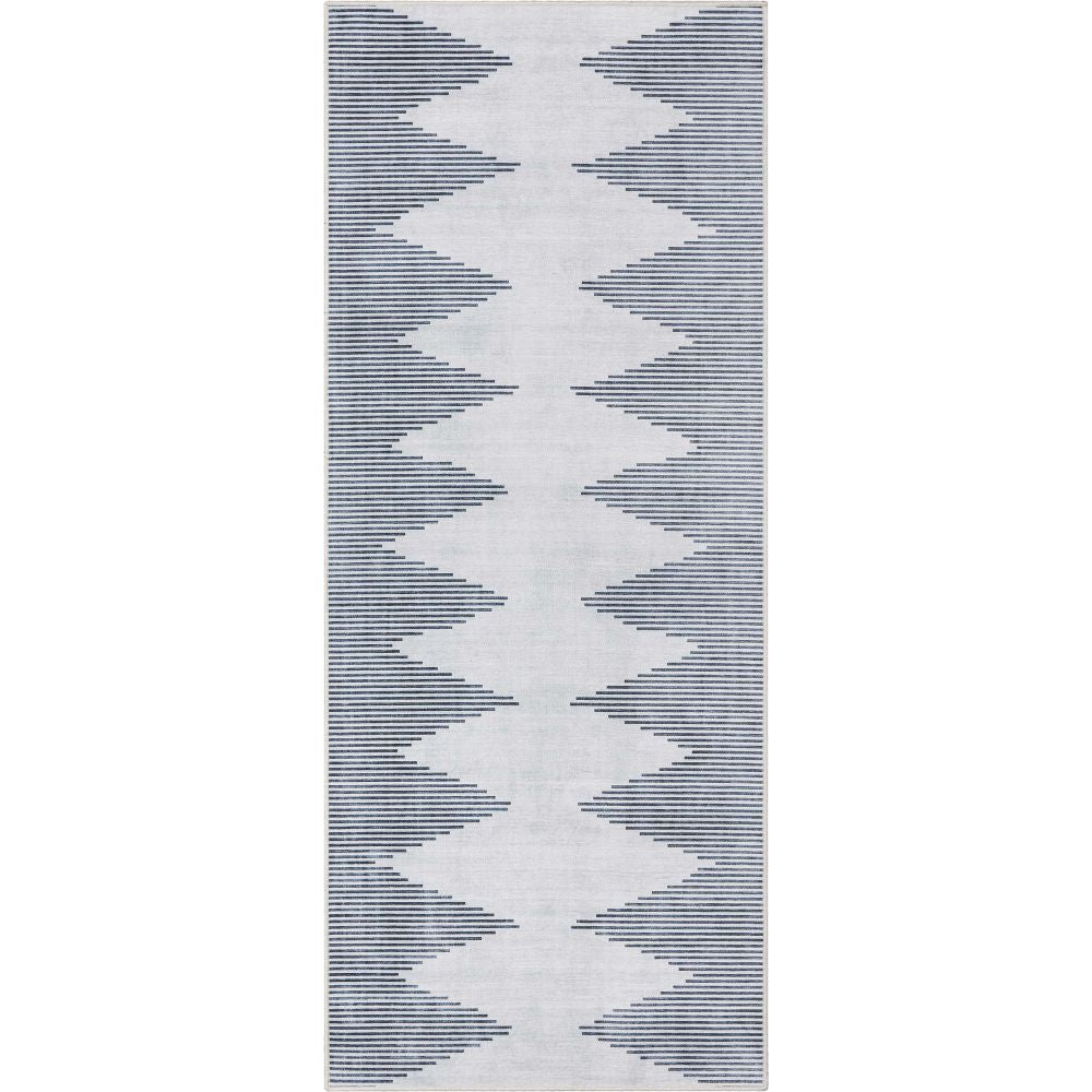 Bree Moroccan Diamond Stripes Ivory Grey Area Flat-Weave Rug