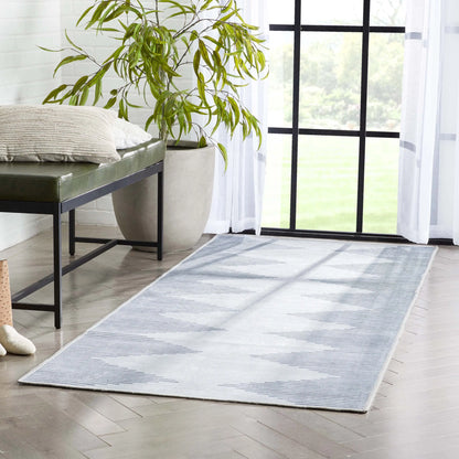 Bree Moroccan Diamond Stripes Ivory Grey Area Flat-Weave Rug Well Woven