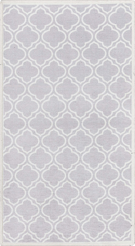 Lattice Moroccan Trellis Grey Flat-Weave Rug