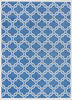 Lattice Moroccan Trellis Dark Blue Ivory Flat-Weave Rug
