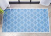 Lattice Moroccan Trellis Blue Flat-Weave Rug