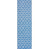 Lattice Moroccan Trellis Blue Flat-Weave Rug