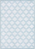 Lattice Moroccan Trellis Ivory Light Blue Flat-Weave Rug