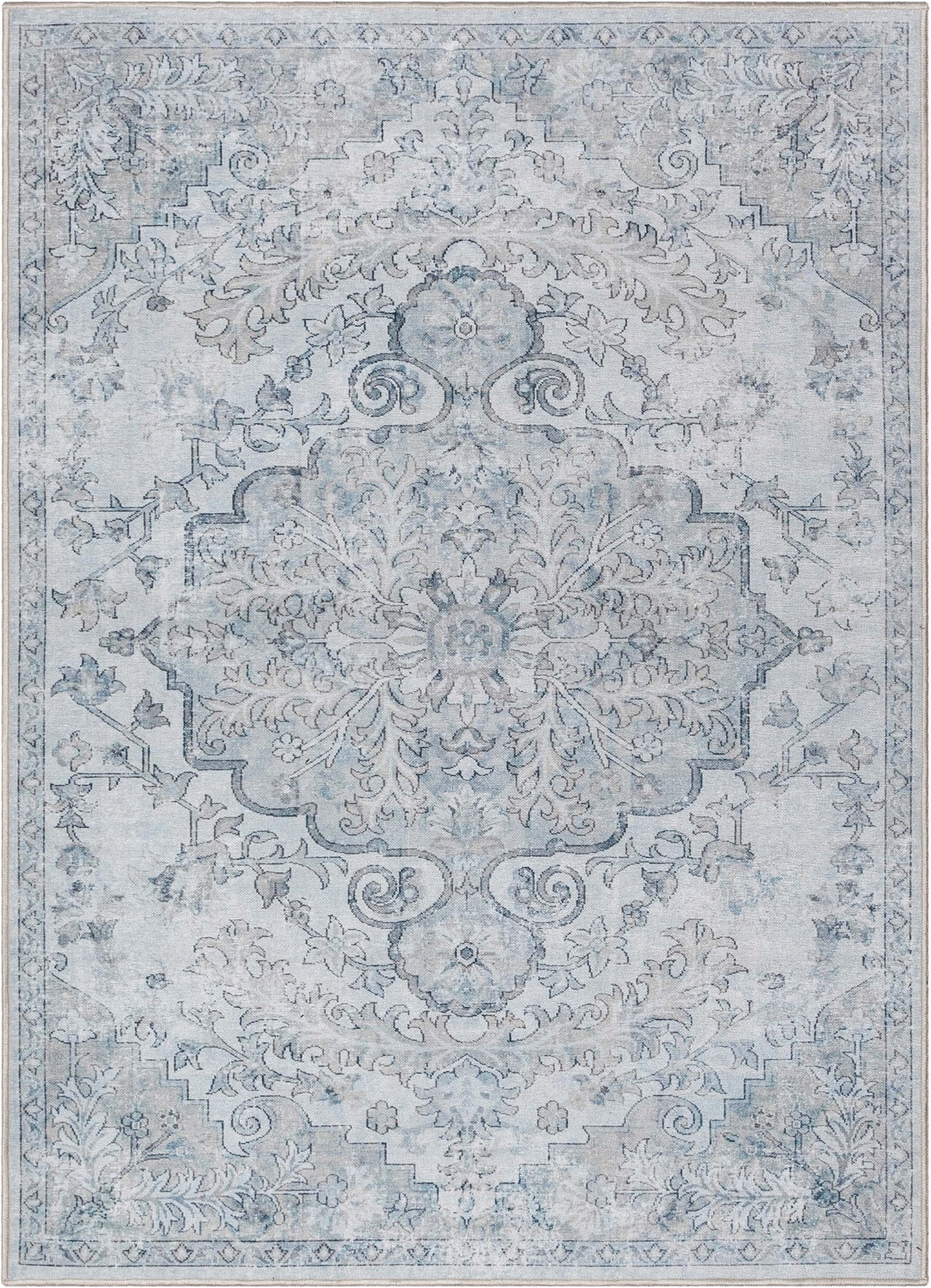 Blythe Vintage Bohemian Medallion Beige Flat-Weave Rug