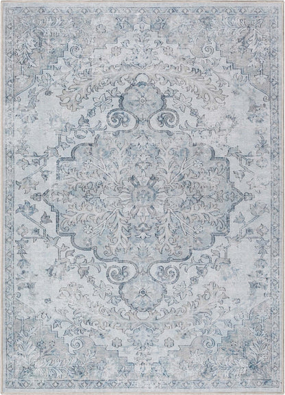 Blythe Vintage Bohemian Medallion Beige Flat-Weave Rug