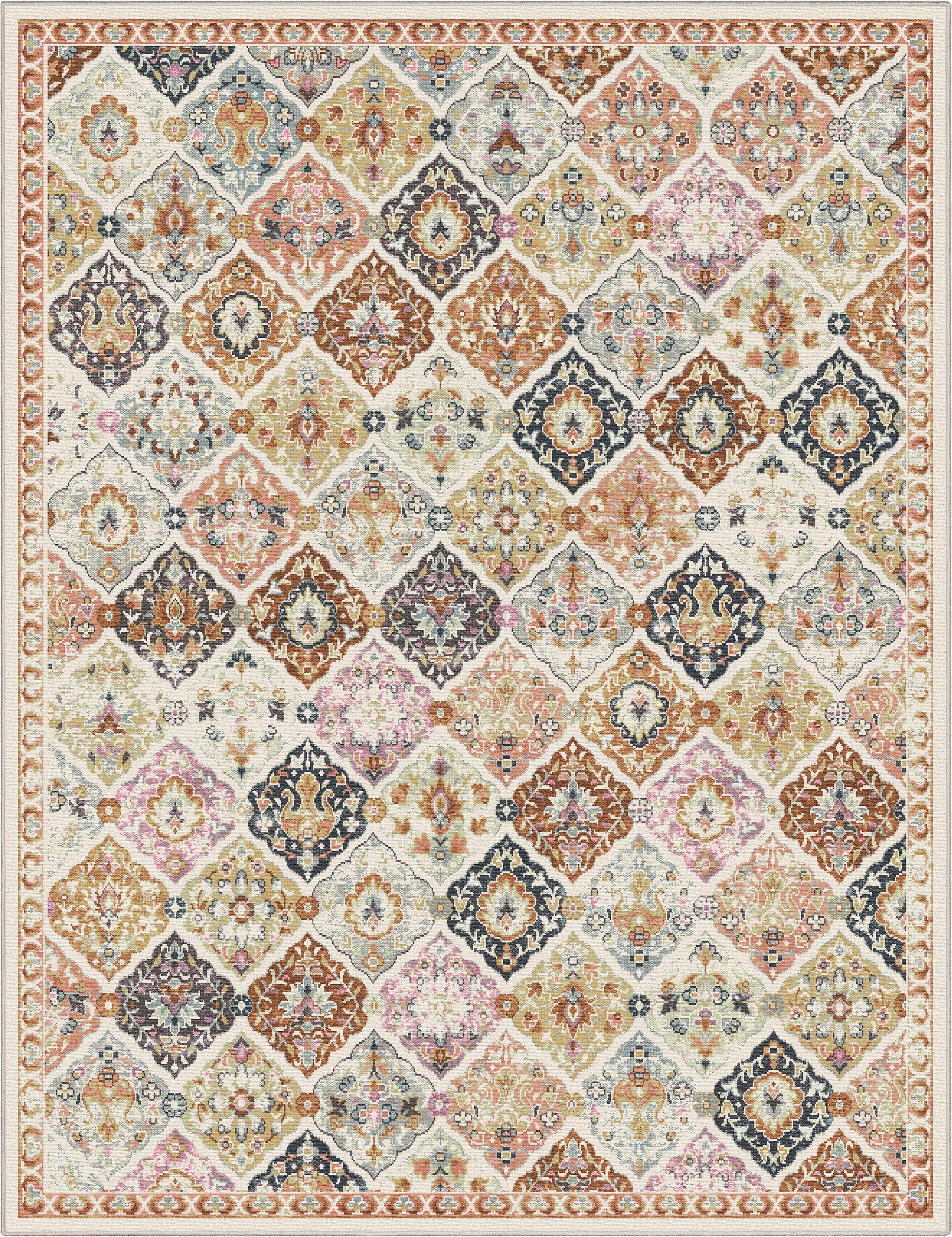 Maeve Vintage Trellis Multi Beige Flat-Weave Rug