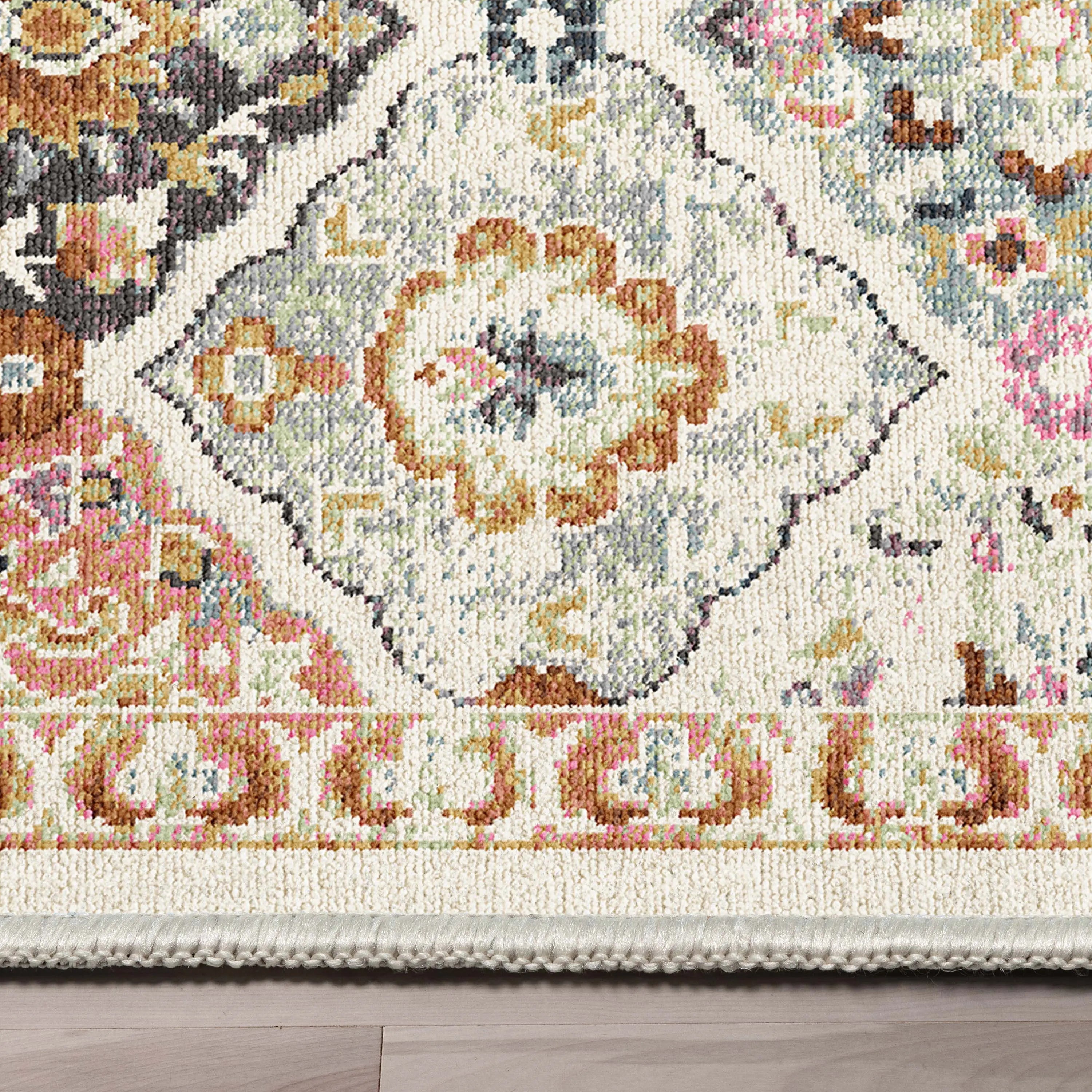 Maeve Vintage Trellis Multi Beige Flat-Weave Rug Well Woven