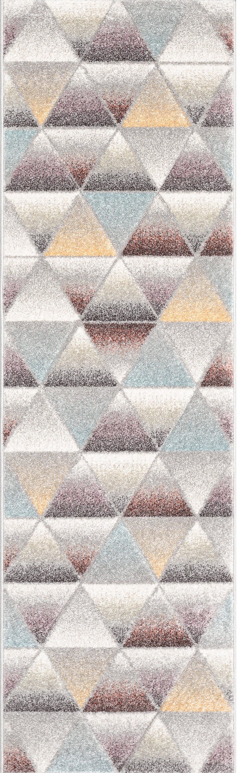 Ely Mid-Century Modern Geometric Triangles Grey Multi 3D Textured Rug