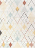 Prism Geometric Scandinavian 3D Textured White Rug