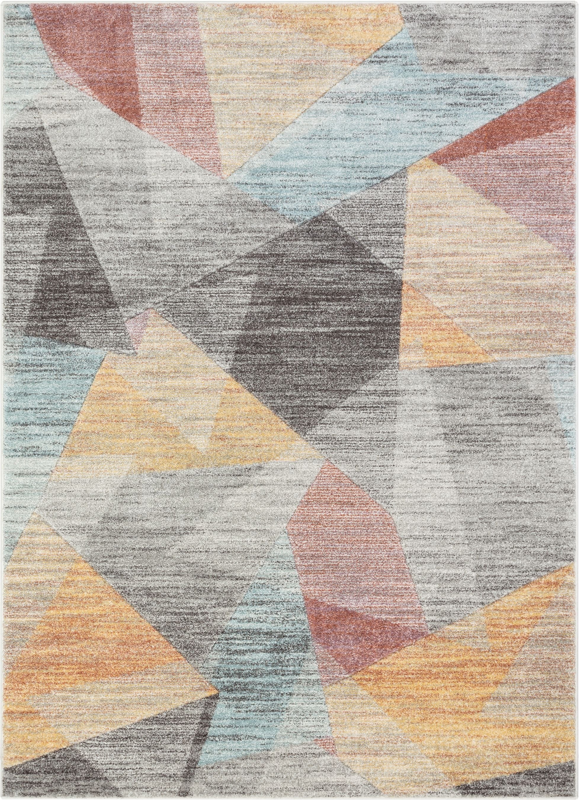 Laramie Geometric Abstract 3D Textured Multi 5'3" x 7'3" Rug