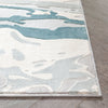 Alden Blue Vintage Abstract Watercolor High-Low Rug