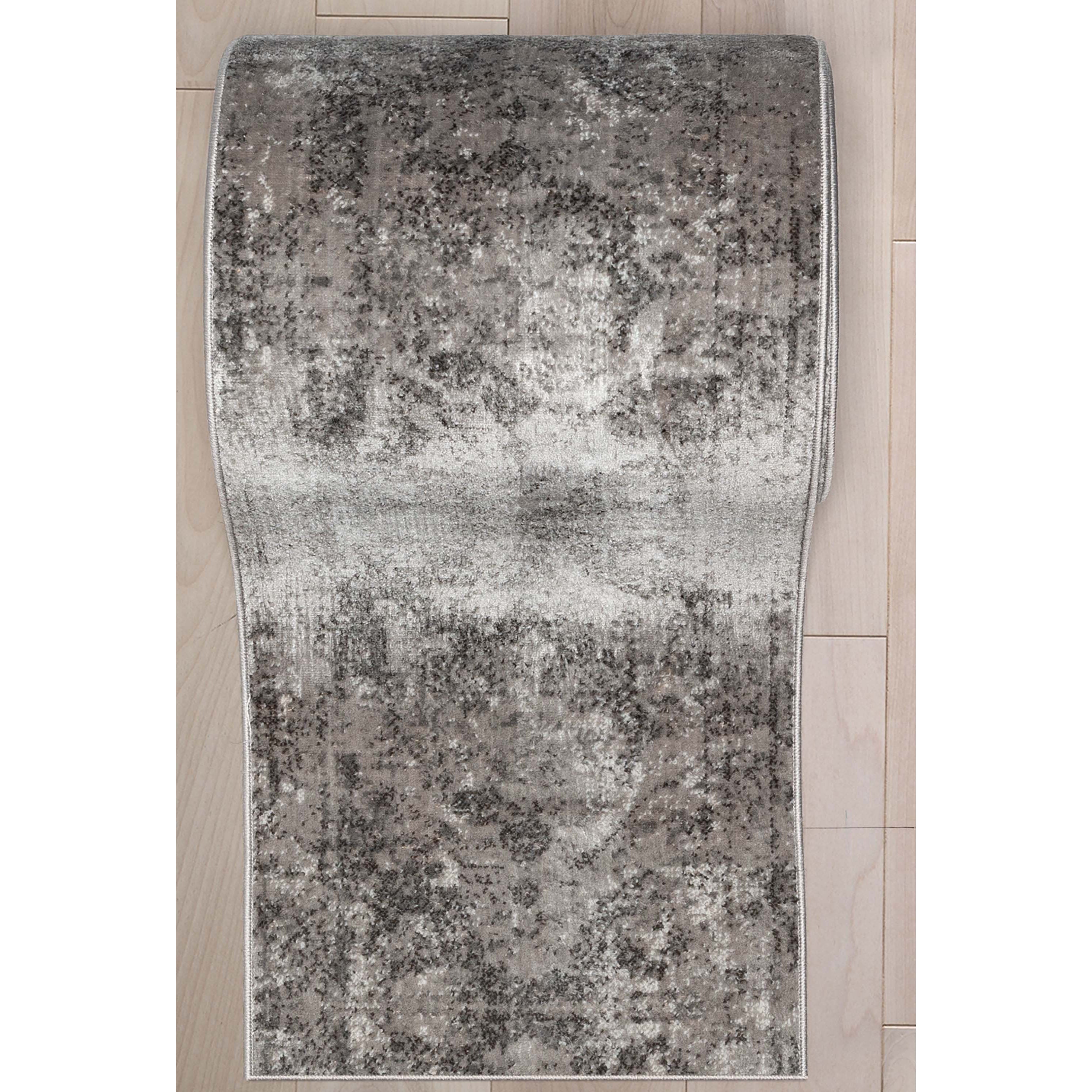 Patras Custom Size Runner Vintage Medallion Oriental Grey Choose Your Width x Choose Your Length Hallway Runner Rug