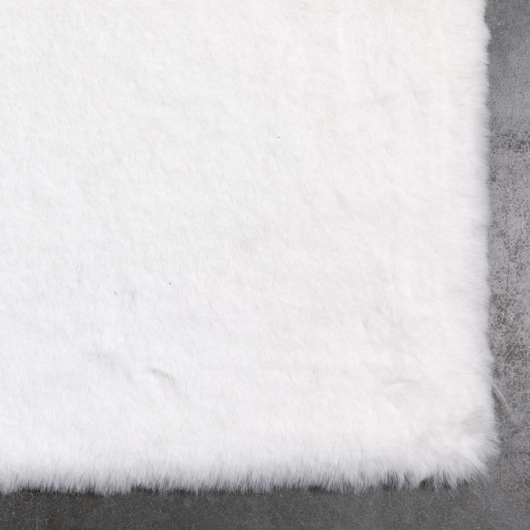Crest Modern Glam Faux Fur Plush White Shag Rug Well Woven