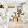 Boucle Hand-Woven Jute Rug Farmhouse Solid Pattern Off-White Chunky-Textured Rug