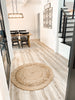 Oleana Farmhouse Jute Rug Hand-Woven Basket Weave Jute Rug Geometric Pattern Natural Color