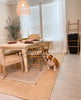 Boucle Hand-Woven Jute Rug Farmhouse Solid Pattern Off-White Chunky-Textured Rug