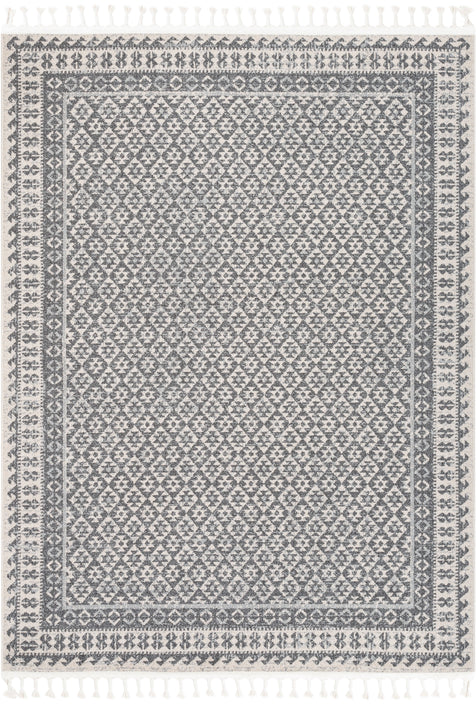 Callista Tribal Trellis Pattern Grey Kilim-Style Rug