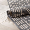 Zafer Tribal Geometric Pattern Charcoal Kilim-Style Rug