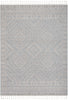 Zafer Tribal Geometric Pattern Grey Kilim-Style Rug