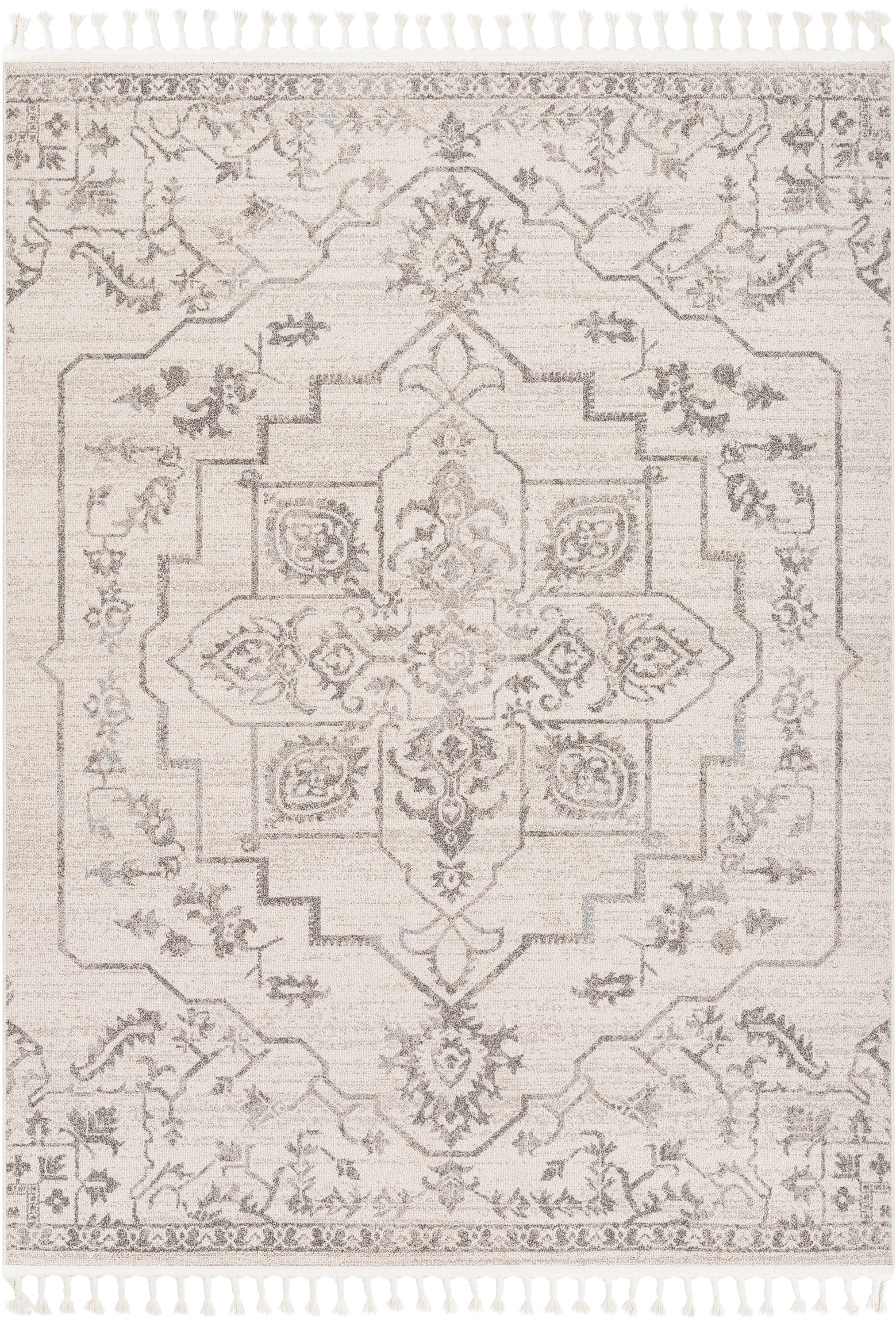 Valentina Oriental Medallion Brown Beige Kilim-Style 5'3" x 7'3" Rug