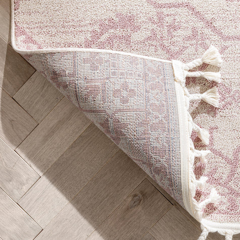 Valentina Oriental Medallion Pattern Blush Kilim-Style Rug