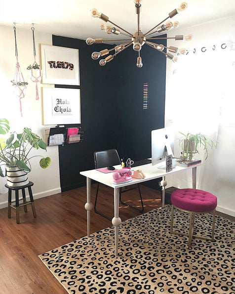 Leopard Print Rug Animal Black Area Carpet for Living Room - Warmly Home