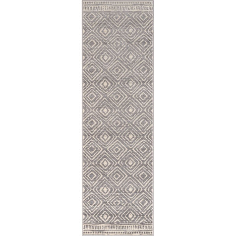 Dalton Moroccan Trellis Pattern Grey Distressed Rug