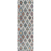 Meridian Southwestern Diamond Pattern Grey Blue Distressed Rug