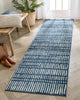 Wilder Tribal Geometric Stripes Blue Distressed Rug