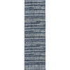 Wilder Tribal Geometric Stripes Blue Distressed Rug